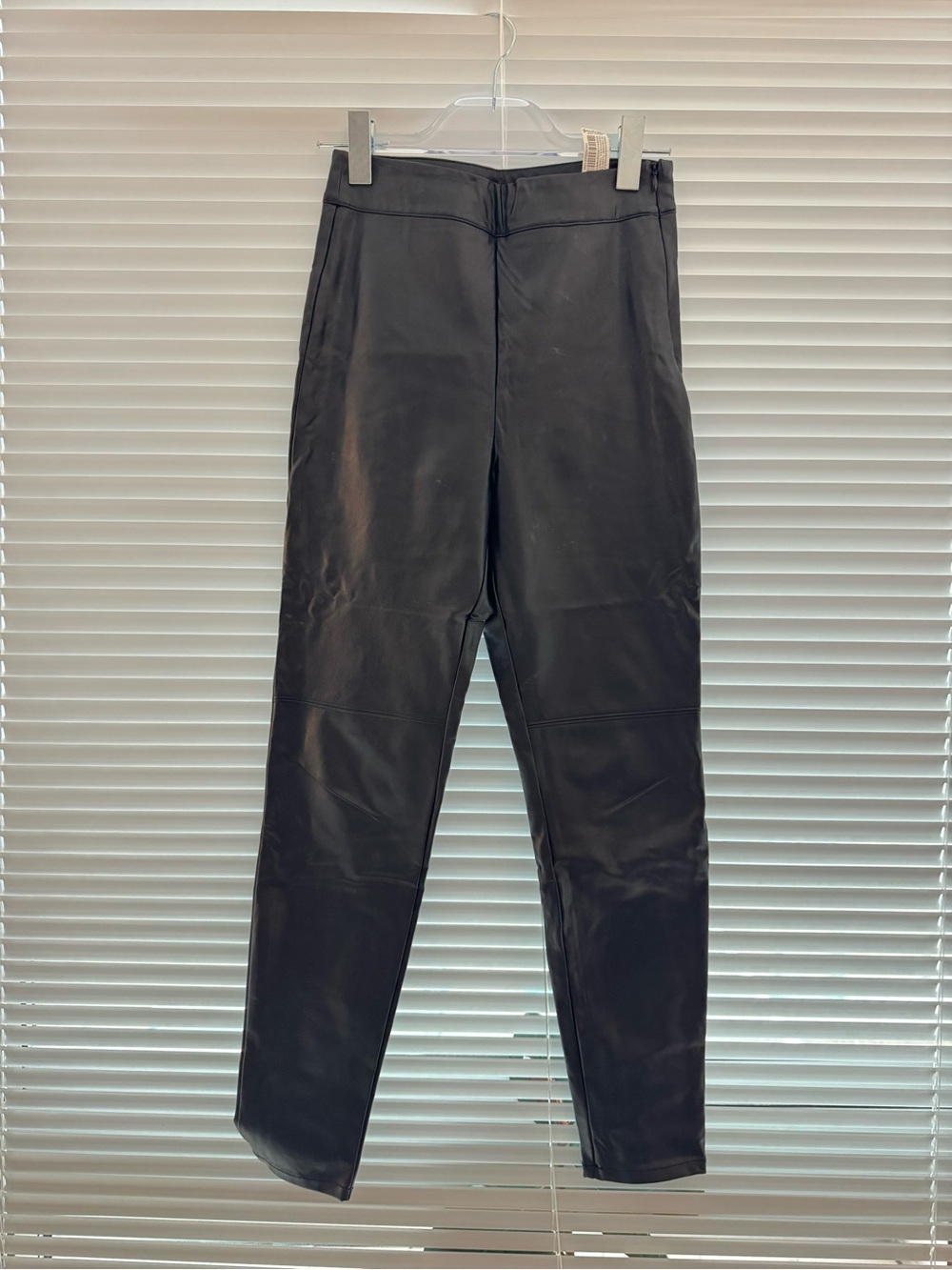 stradivarius Black Faux-Leather Skinny Pants